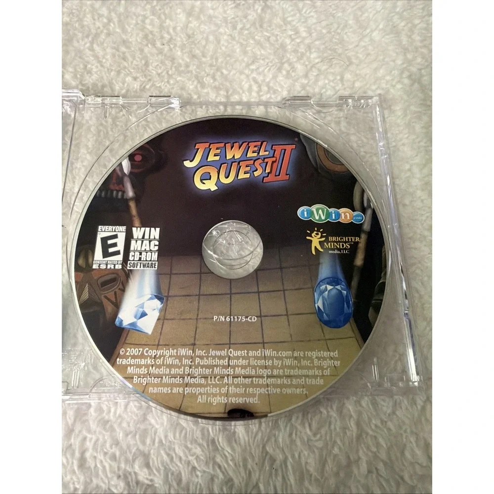 Jewel Quest II PC CD ROM iWin Gem Matching Vtg Sodtware Game Computer